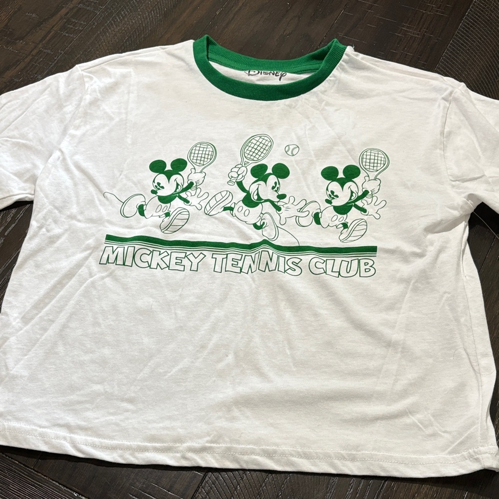 Disney Green & White Mickey Tennis Club Tee and Two-Tone Shorts - Picture 3 of 4